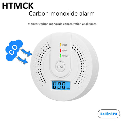 Standalone CO Gas Detector - LCD Carbon Monoxide Warning Sensor with UL2034 Standard Household Safety Alarm