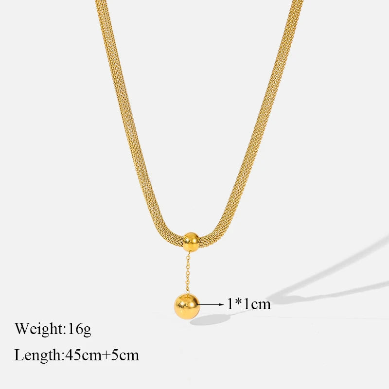 GANEMLY 316L Stainless Steel Water Drop Pendant Necklace – Trendy 18K Gold Plated Women’s Jewelry Gift