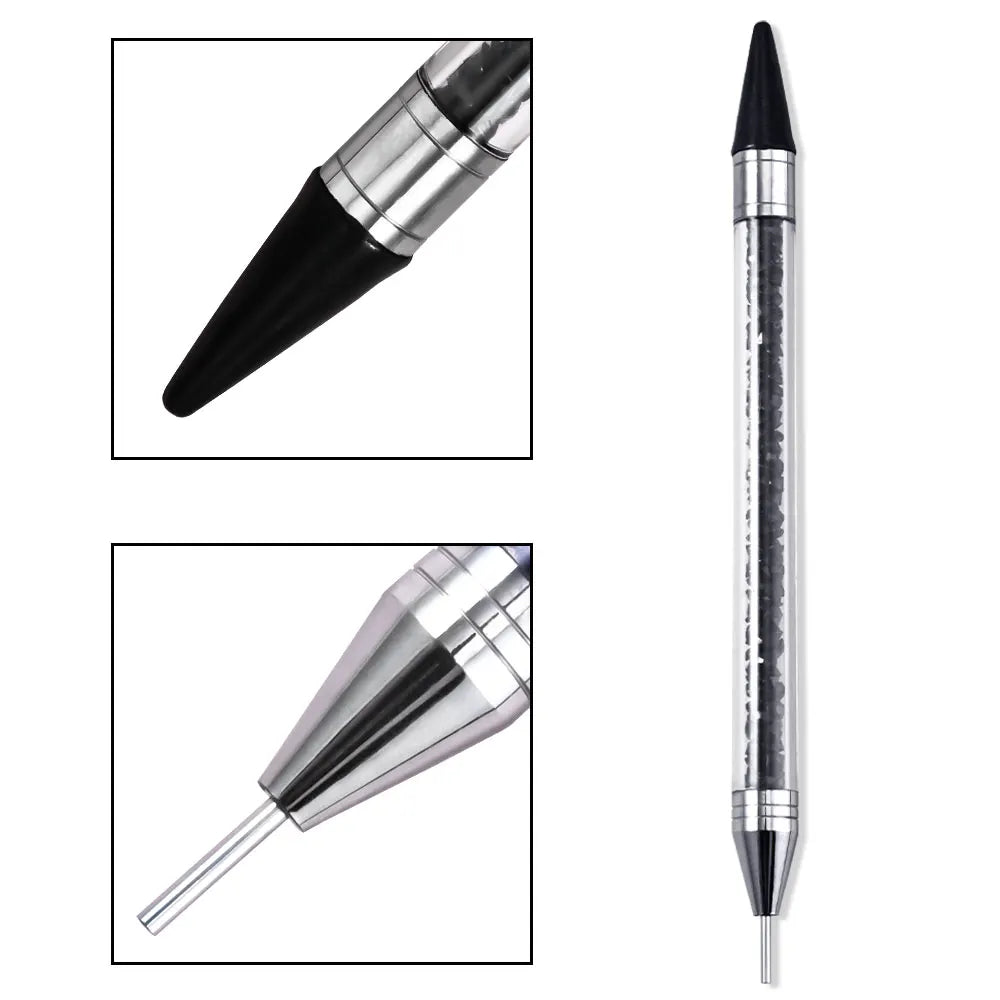Dual-Ended Rhinestone Picker Pen - Wax Dotting Tool for Nail Art, Crystal Studs & DIY Crafts