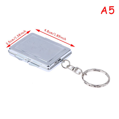 Double-Sided Folding Makeup Mirror - Round, Heart, Oval & Square Metal Keychain Cosmetic Mirror