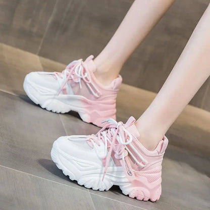 Women's Platform Sneakers - 2024 Spring Fashion Thick Sole Casual Shoes & Tennis Trainers