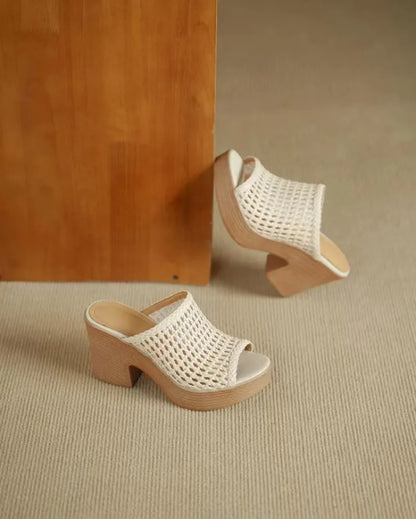 Women’s Platform High Heel Summer Sandals – Thick Sole Casual Slip-On Shoes