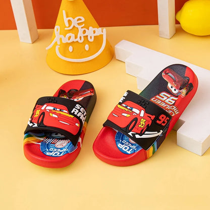 New Summer Kids Cartoon Car Sandals – Soft Sole Anti-Slip Toddler Boys Shoes, All-Season Wearable Slippers