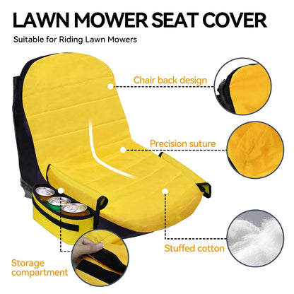 Universal Waterproof Lawn Tractor Seat Cover with Storage Pockets – Heavy Duty Fit for John Deere, Kubota & Cub Cadet Tractors
