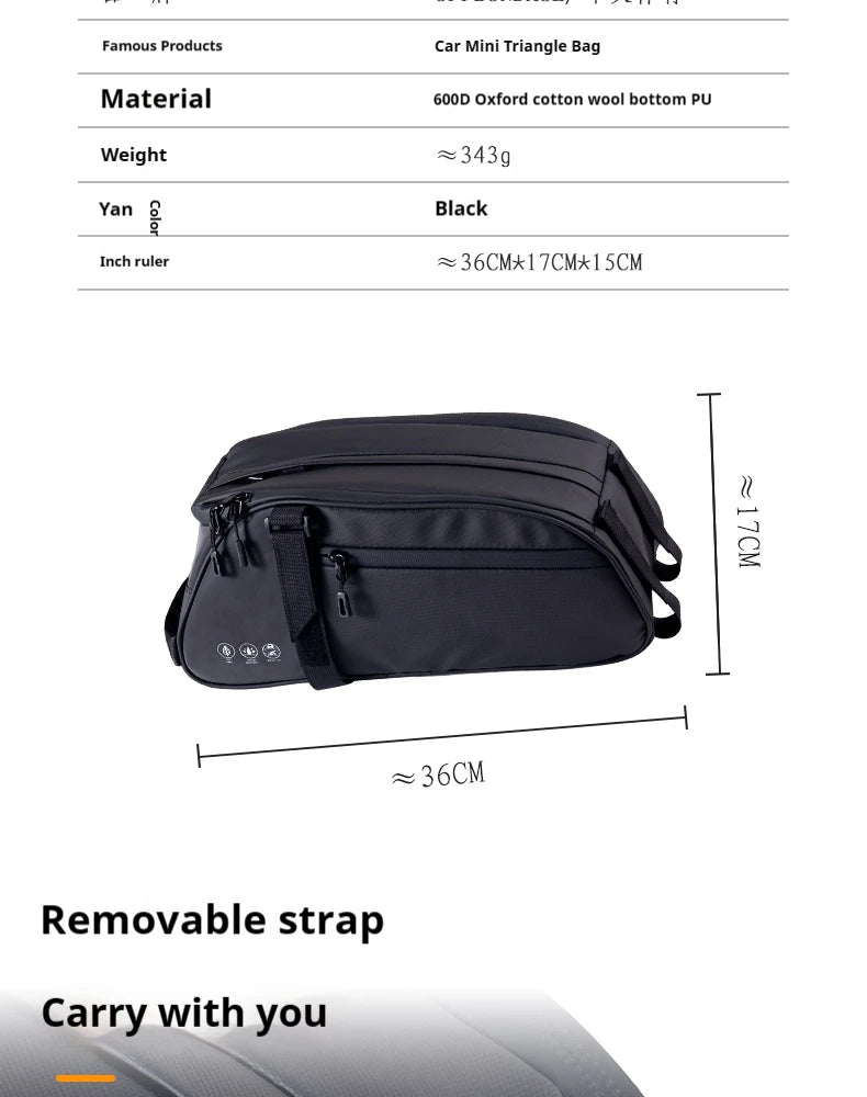OFFBONDAGE Multifunctional Bicycle Saddlebag — Waterproof Reflective Top Tube Rack Bag, Handheld Large Capacity Adjustable Bike Bag