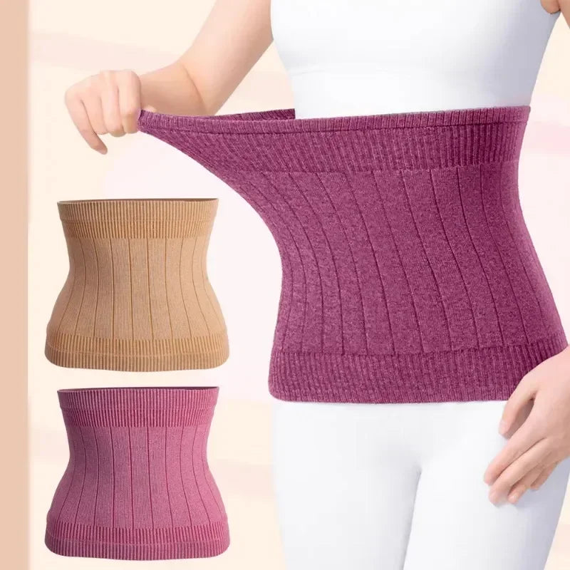 Wool Waist Support Belt - Warm Cashmere Lumbar Brace for Fitness, Sports & Everyday Comfort