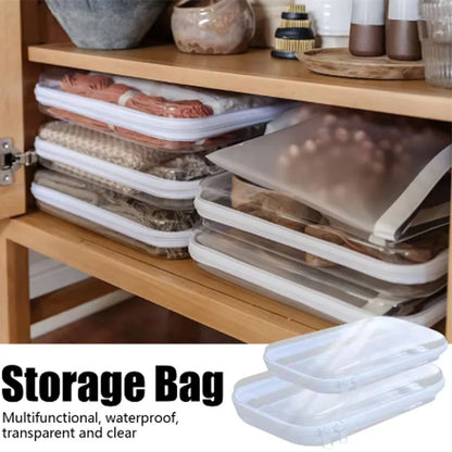 Plastic Zippered Storage Pouch — Stackable Waterproof Hard Case with Clear Shell