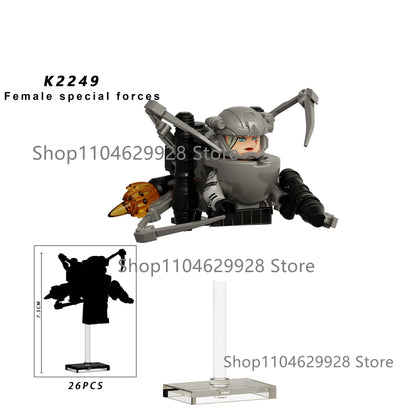 KDL Skibidi Toilet Man Anime Block Figures – TVMan, Titan, Cameraman & Speakerman Model Toy Gift for Kids