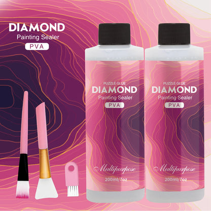 Diamond Painting Sealer - 60ML/200ML Permanent Adhesive Glue with Shine Finish for Diamond Art & Puzzle Protection