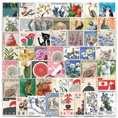 Retro Cartoon Art Sticker Pack - 10/30/50PCS Japanese Style DIY Decals for Luggage, Laptop & Creative Decor