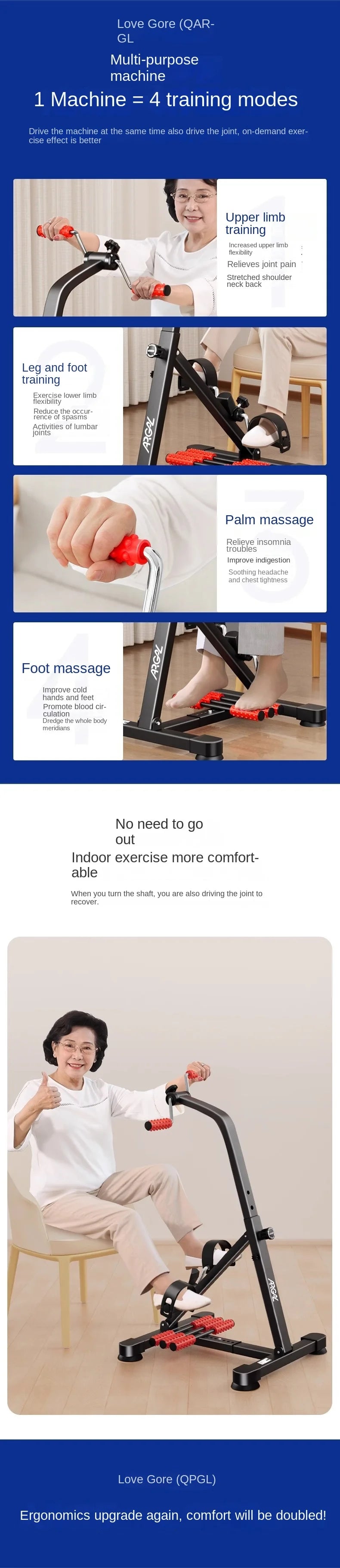 OVOZI Rehabilitation Training Bicycle – Upper & Lower Limb Exerciser for Stroke Recovery, Hemiplegia & Elderly Home Fitness