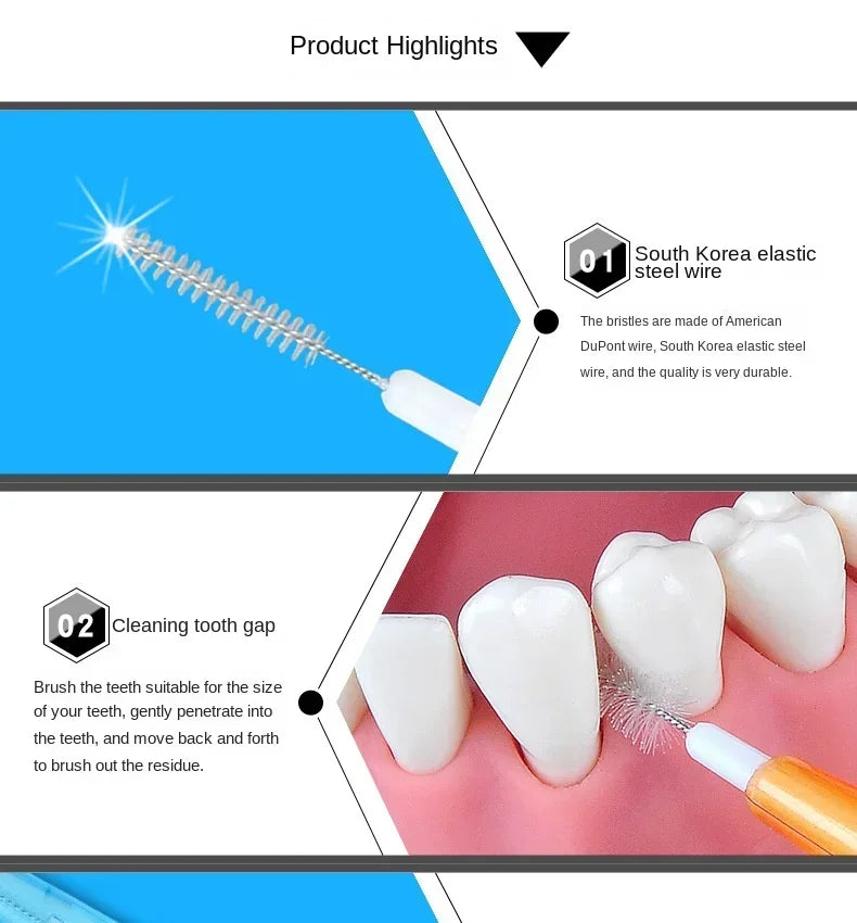 30-Piece Interdental Toothpick Brushes – 0.6-1.5mm I-Shape Dental Floss for Oral Care