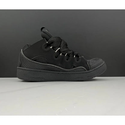 Unisex Leather Lace-Up Sneakers - Retro Casual Sports Shoes with Dad Shoe Style