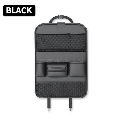 SEAMETAL Car Backseat Storage Bag – Multi-Pocket Seat Back Organizer with Foldable Tablet Tray & Large Capacity