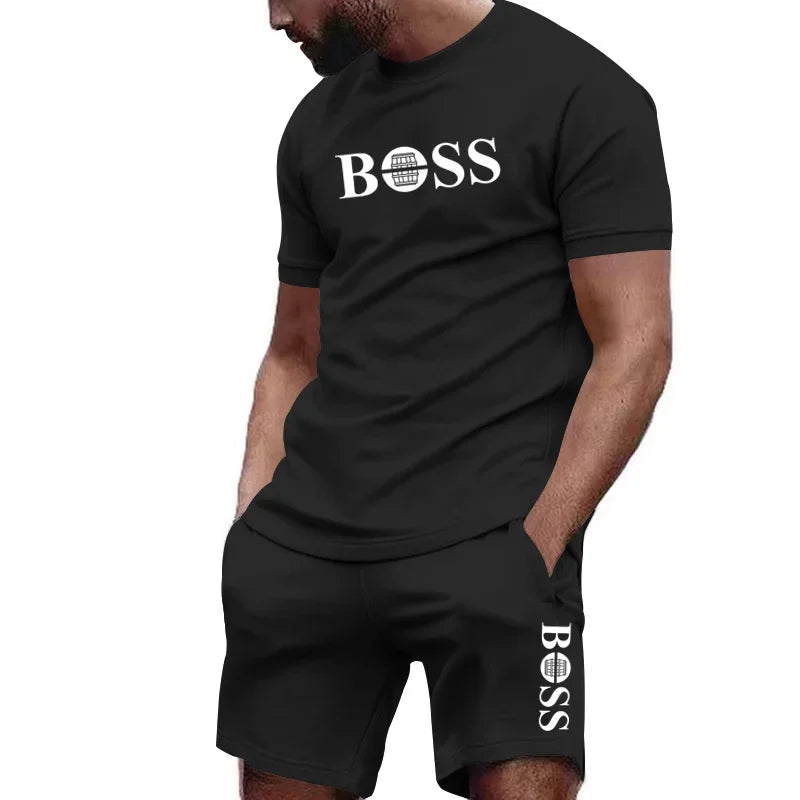 Men's 2-Piece Sportswear Set – Short-Sleeve T-Shirt & Pants for Running & Fitness, Summer 2024 Deal