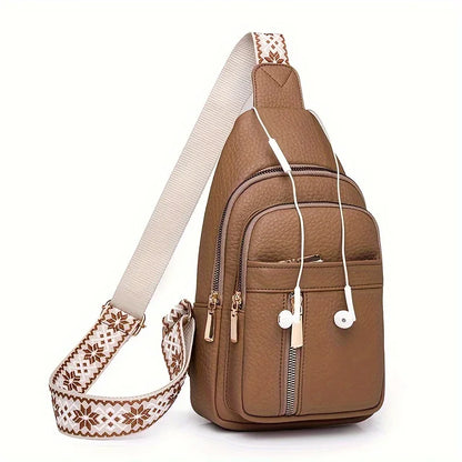 Multifunctional Retro PU Leather Crossbody Bag – Soft, Versatile with Multiple Zippered Pockets for Leisure & Sports