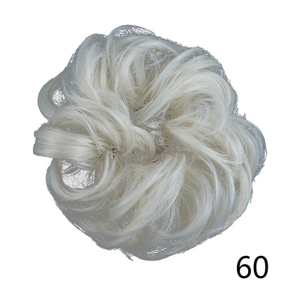 Synthetic Wavy Hair Bun Wig – Elastic Rubber Scrunchie Curly Ponytail Hair Extension for Ladies