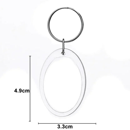 Clear Acrylic Photo Frame Keychains – Blank Rectangle Keyrings for Double-Sided Photos, DIY Supplies (5-100PCS)
