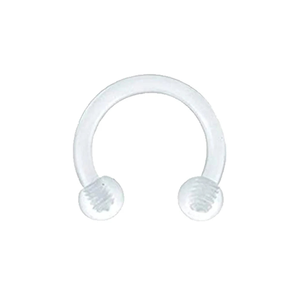 Clear Nose Rings & Studs - Plastic Piercing Retainers for Work, Sports & Healing