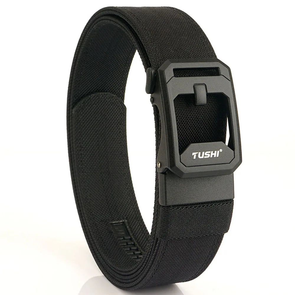 TUSHI Men's Military Tactical Belt – Heavy-Duty Sturdy Nylon with Automatic Buckle for Outdoor & Casual Wear