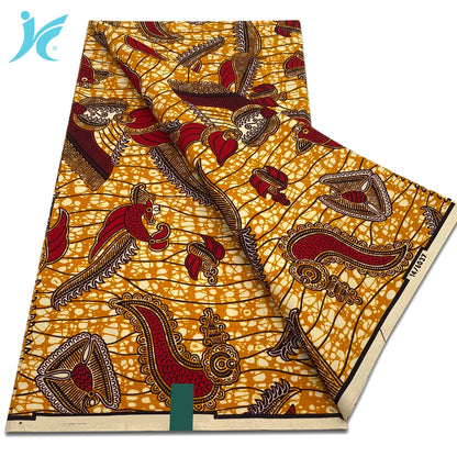 Classic African Wax Fabric - 100% Cotton Soft Ankara Pagne for Women's Dresses