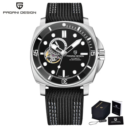 PAGANI DESIGN 2023 Men’s Tourbillon Automatic Watch – Mechanical Wristwatch with Ceramic Bezel, Luminous Display & 20Bar Waterproof