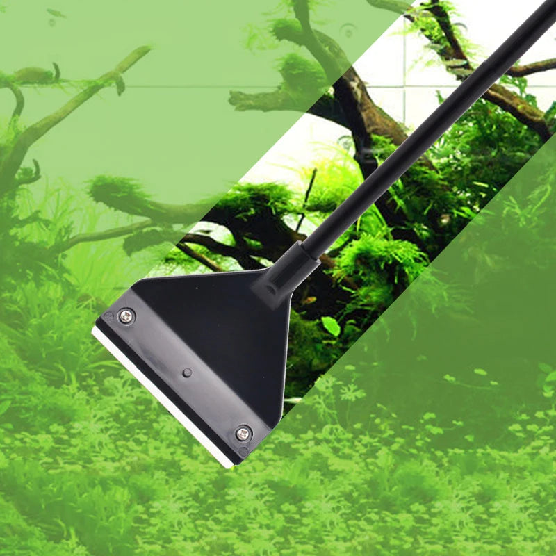 Aquarium Algae Remover Scraper – Aluminum Alloy Stainless Steel Blade Fish Tank Glass Cleaner Tool for Water Plant and Glass Cleaning Accessories