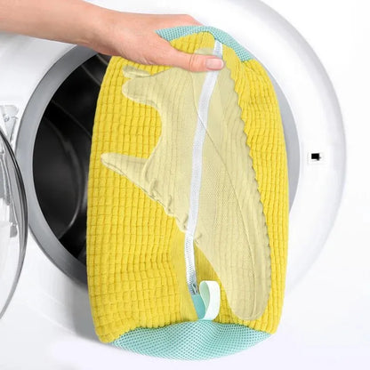 Easy-Clean Cotton Shoe Laundry Bag - Fluffy Fiber Washing Net for Dirt Removal and Anti-Deformation Shoe Organizer