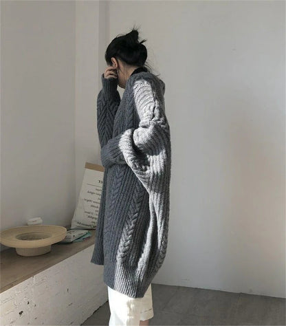 Women's Hollow Out Knitted Cardigan Coat – Casual Loose Fit, Big Size 4XL, Long Gilet Sweater Jacket