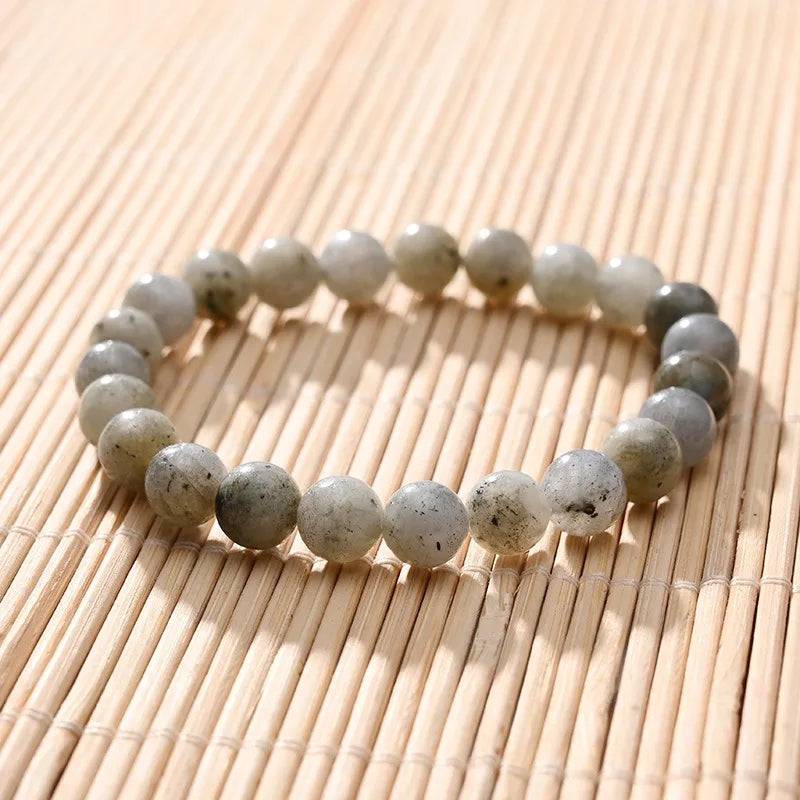 4mm 6mm 8mm Labradorite Bracelet, Handmade Natural Stone Jewelry for Women, Semi-Precious Gemstone Gift