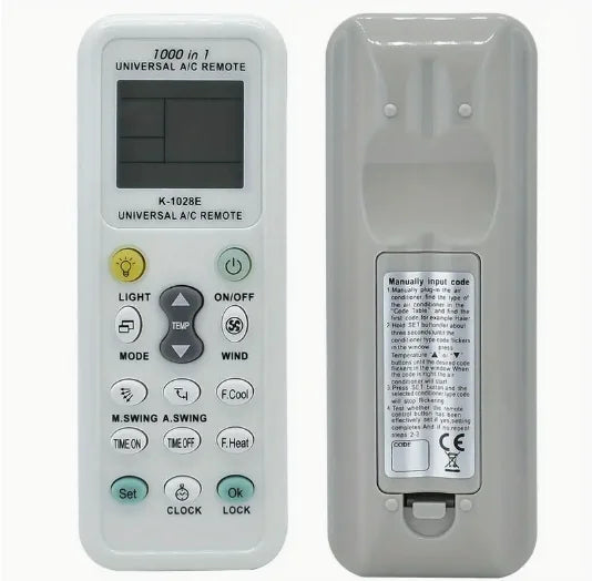 K-1028E Universal AC Remote Control - 1000-in-1 Air Conditioner Remote with Digital LCD Display