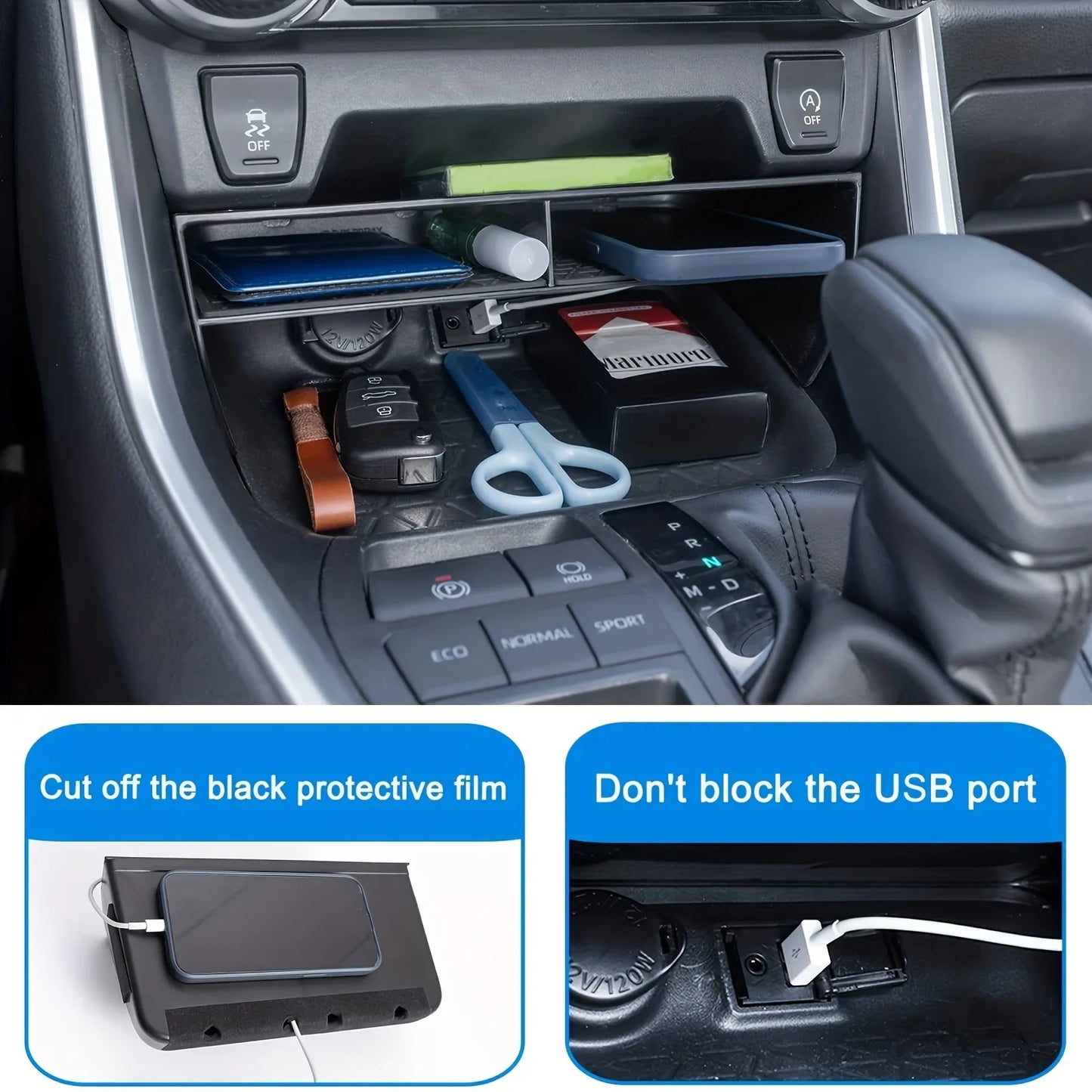 Toyota RAV4 Center Console Organizer - Storage Tray Insert for 2019-2023 Models