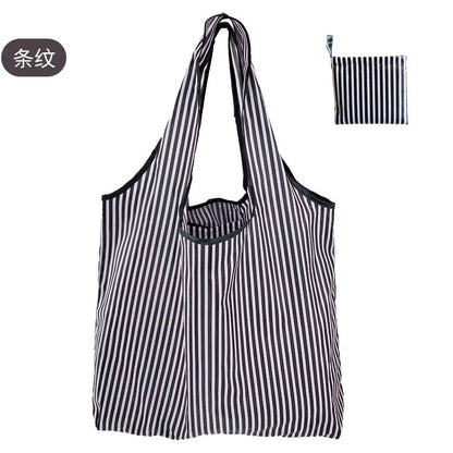 Large Foldable Reusable Shopping Tote Bag – Eco-Friendly Grocery & Beach Storage Shoulder Bag, Multi-Purpose Carry Pouch