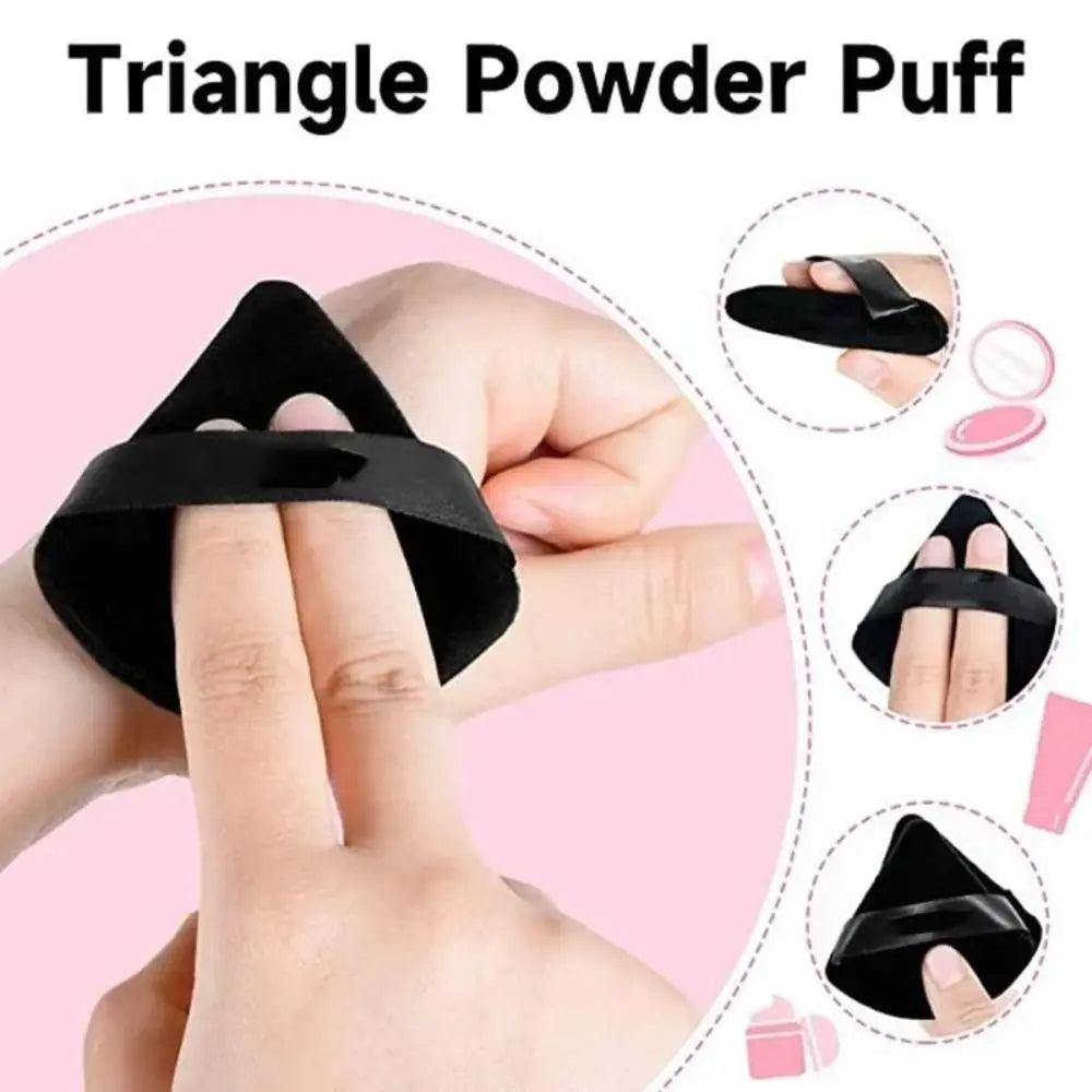 Diamond Triangle Velvet Powder Puff – Soft Makeup Sponge for Smooth Facial Foundation Application