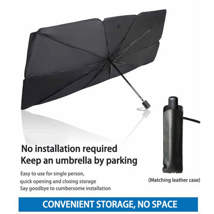 Car Windshield Sunshade - Portable Front Window Sunscreen Heat Insulation Shade with Storage Design