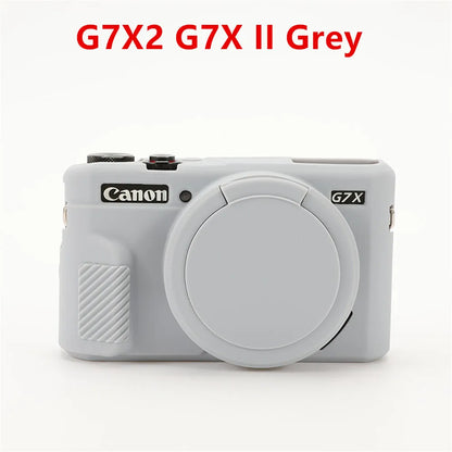 Canon G7X Silicone Camera Case - Soft Rubber Shockproof Body Cover with Lens Cap for G7X Mark II III G7XII G7X2 G7XIII G7X3