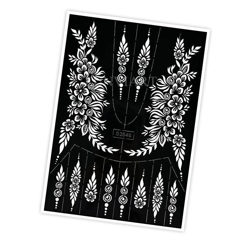 Reusable Henna Stencil Templates for Hand & Body – Floral Tattoo Stencils for Women, Weddings & Festivals Body Art Makeup Tools