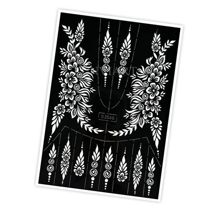 Reusable Henna Stencil Templates for Hand & Body – Floral Tattoo Stencils for Women, Weddings & Festivals Body Art Makeup Tools
