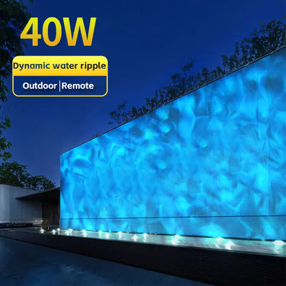Square Water Ripple Projector Light – Dynamic Ripple Effect LED Logo Projection Lamp for Indoor, Outdoor, Corridor & Atmosphere Lighting Waterproof Decorative Light
