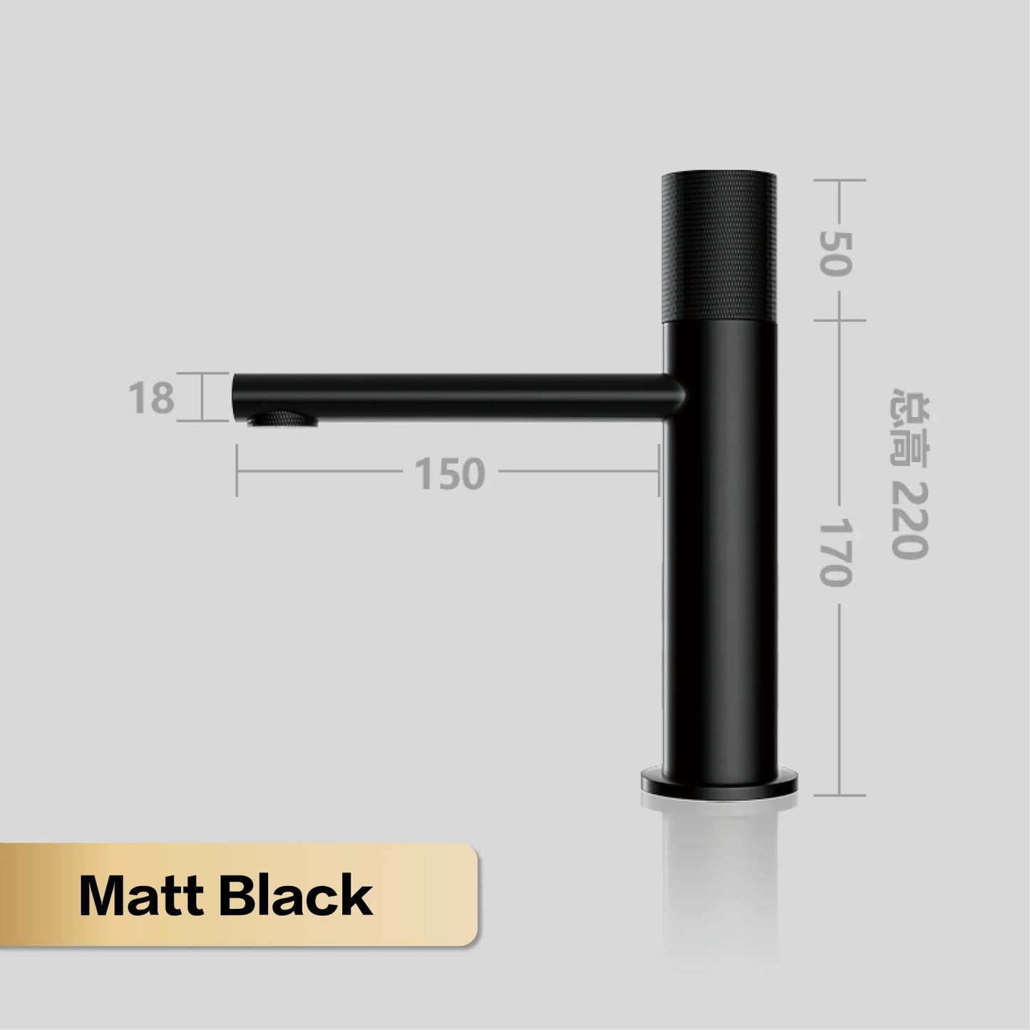 Brass Black Bathroom Faucet – High-End Hot & Cold Round Hand Washing Faucet for Toilet & Hotel