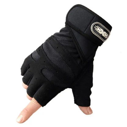 Heavyweight Gym Training Gloves — Men & Women Half-Finger Non-Slip Weightlifting Gloves with Wrist Support