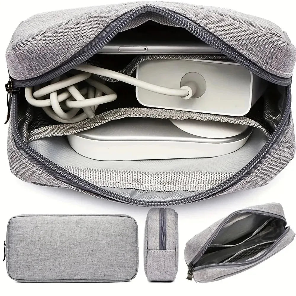 Digital Portable Organizer Case – Travel Storage Bag for Headphones, Chargers, USB Cables & Accessories