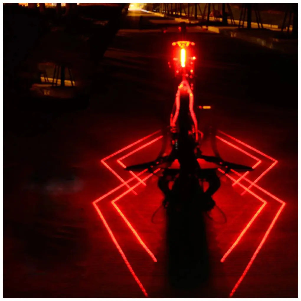 USB Rechargeable Bike Rear Light - Waterproof LED Taillight with Line Warning Lamp for MTB and Road Bicycles
