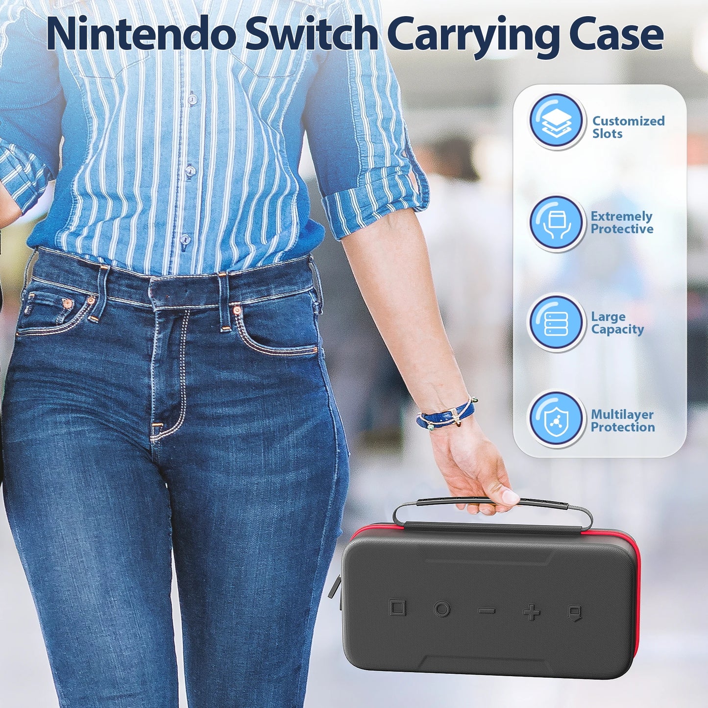 Large Storage Bag for Nintendo Switch — Anti-Scratch, Waterproof Travel Case for Switch, Switch OLED & Switch 2