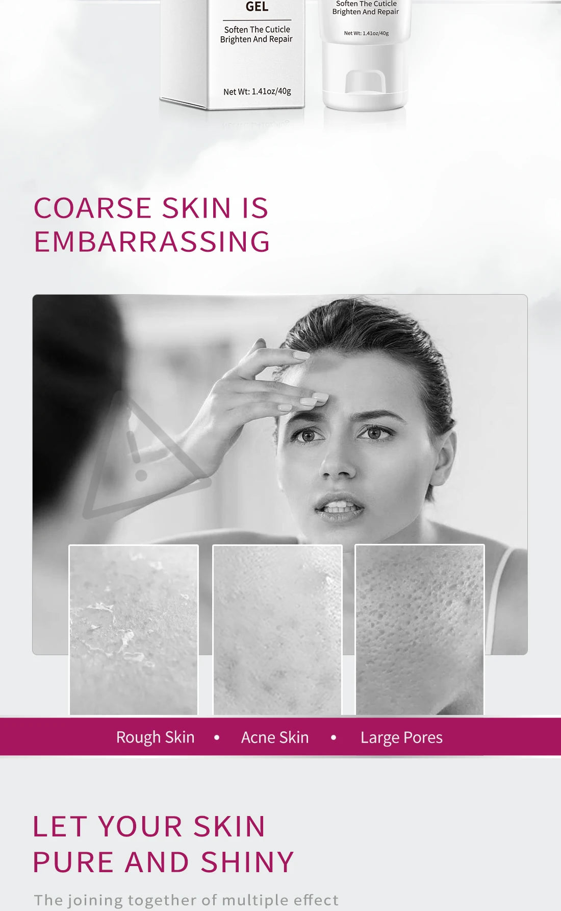 Facial Exfoliating Gel – Whitening, Moisturizing & Repairing Face Scrub Cleanser for Acne and Blackhead Removal Skincare