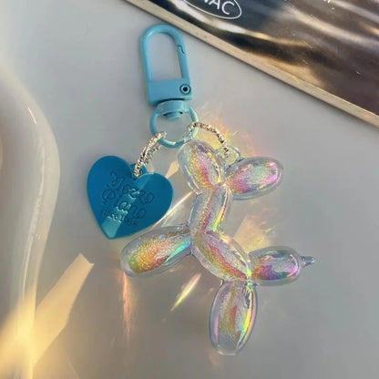 Jelly Balloon Dog Keychain - Cute Cartoon Dog Pendant Charm for Keys, Bags & Unisex Gifts