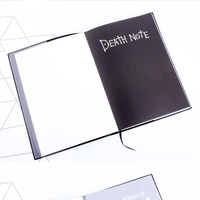 A5 Anime Notebook Set – Leather Journal, Feather Pen, Animation Art Writing Notepad with Necklace