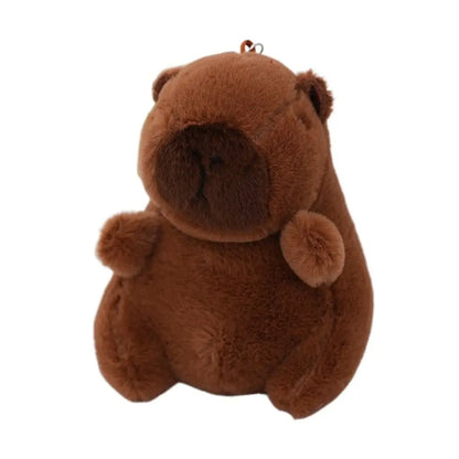 Plush Cocoa Cat Snapper Keychain – Cute Soft Doll Pendant, Exquisite Schoolbag Charm Accessory