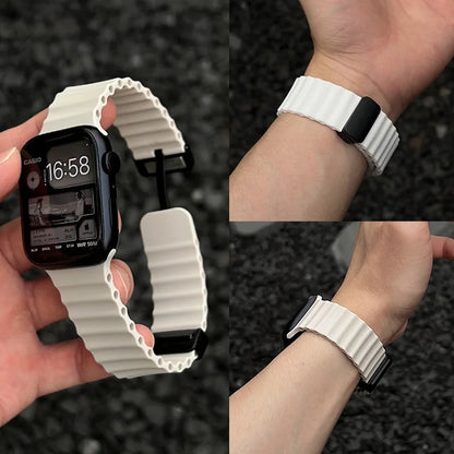Ocean Strap for Apple Watch - Silicone Magnetic Sport Band for 41mm-49mm, Compatible with Series 6, SE, 7, 8, 9, 10, and Ultra
