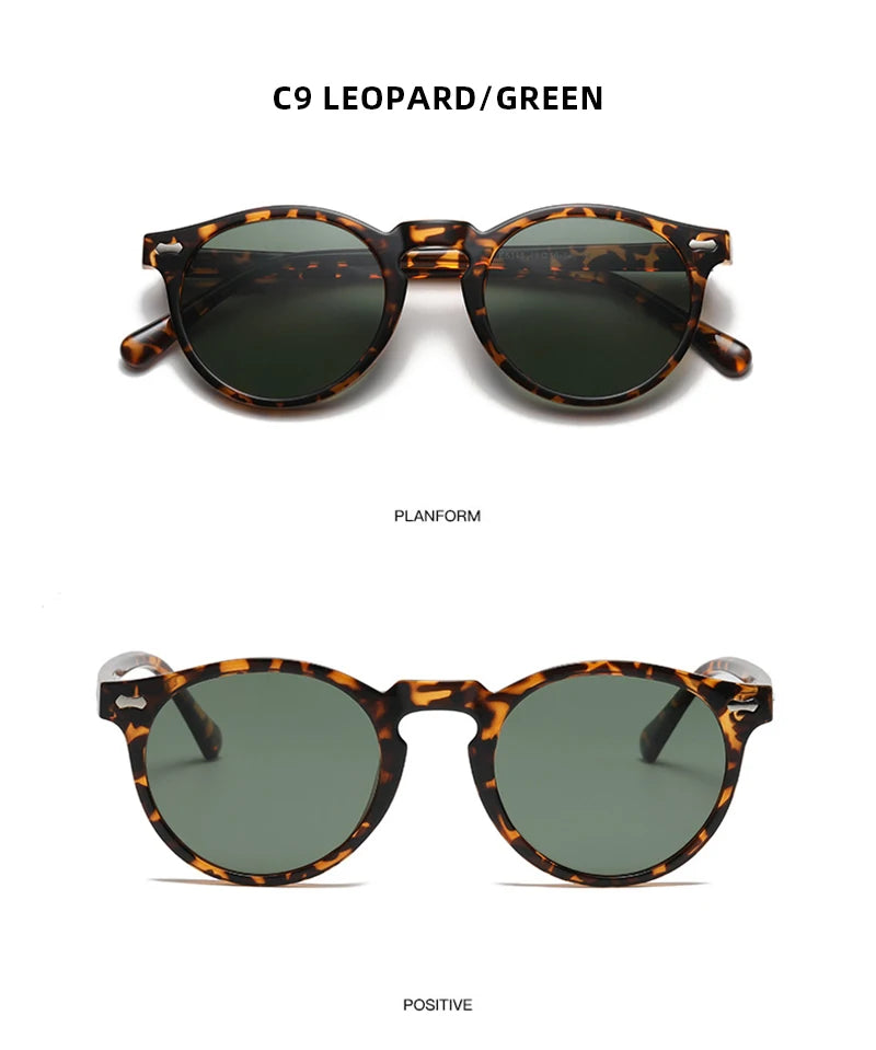 Retro Round Polarized Sunglasses – Vintage Fashion Shades for Men & Women, Driving Eyeglasses